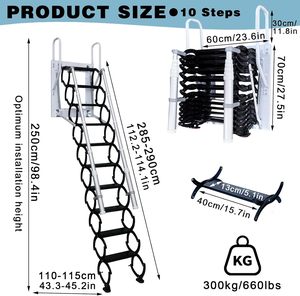 Escalier de <span class=keywords><strong>grenier</strong></span> télescopique électrique automatique au design moderne en alliage d'aluminium pour usage domestique, à montage sur toit - Product Image 4