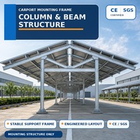 Système de montage de carport solaire à double emplacement, structure en acier galvanisé à chaud en alliage zinc-aluminium-magnésium, garantie 25 ans