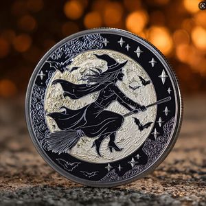 Casa <span class=keywords><strong>de</strong></span> bruja moneda conmemorativa Aleación <span class=keywords><strong>de</strong></span> Halloween artesanía coleccionable recuerdo regalo moneda Venta caliente - Product Image 2
