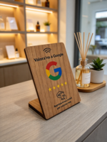 Carte NFC en bois 13,56 MHz avec code QR pour avis Google, support en PVC rigide avec logo personnalisé, étiquette NFC activée par le simple passage du téléphone, carte d'avis Google