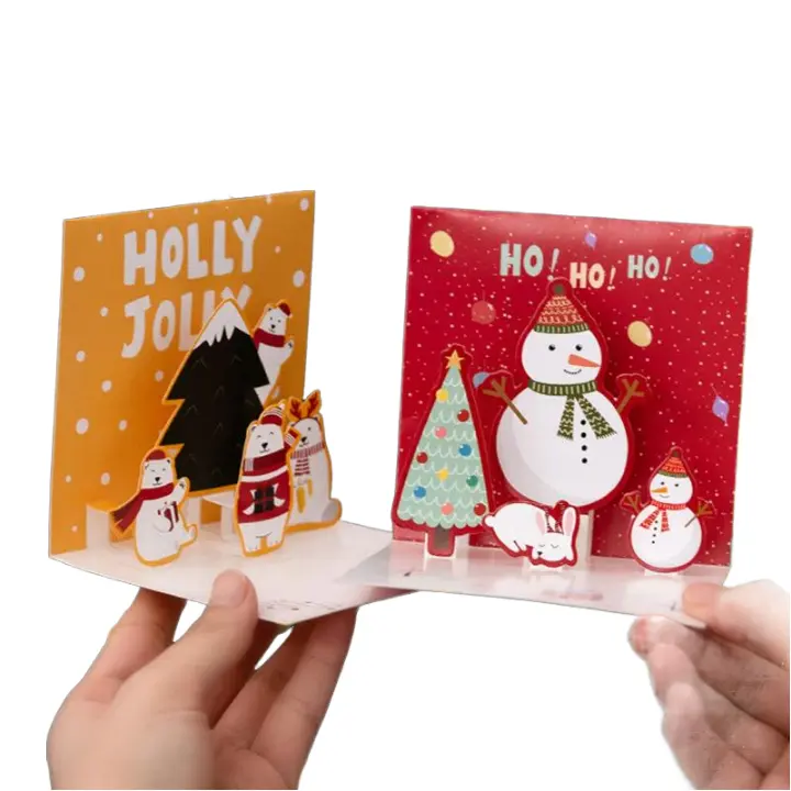 하이 퀄리티 제조 업체 디지털 인쇄 대량 사용자 정의 3d 인사말 메리 크리스마스 카드 음악 크리스마스