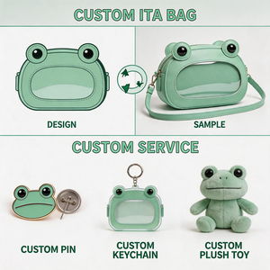 Sac à dos mini Ita personnalisé Kawaii Grenouille en PU mat avec fenêtre transparente en PVC pour l'affichage de badges, idéal pour Comic Con - Product Image 4