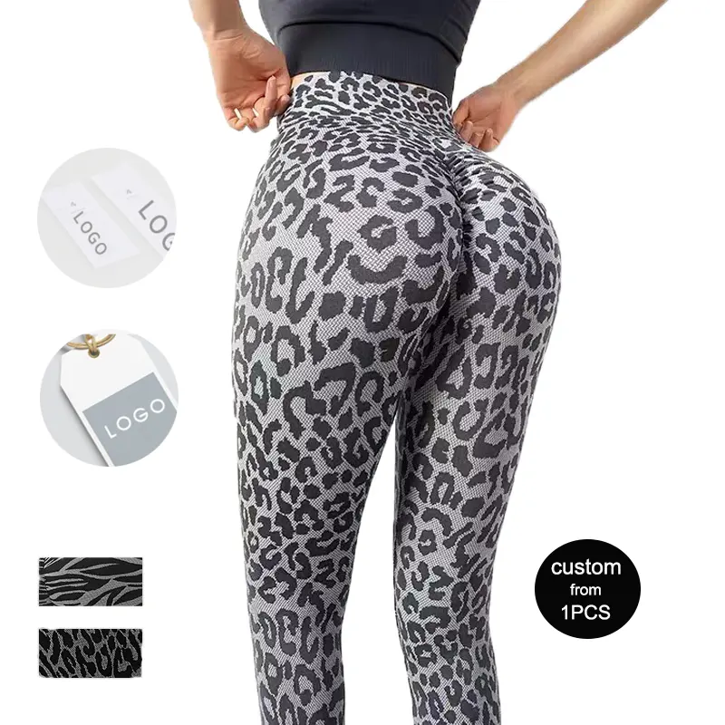 Disesuaikan Baru Cetak Zebra Macan Tutul Cetak Tinggi Pinggang Latihan Kebugaran Yoga Celana Sublimasi Legging Wanita