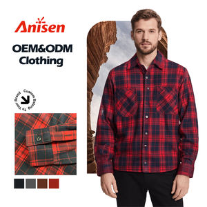 하이 퀄리티 캐주얼 플란넬 체크 셔츠 도매 저렴한 가격과 하이 퀄리티 캐주얼 격자 무늬 셔츠 남성용 - Product Image 2