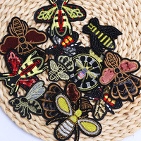 Patchs brodés de sequins Abeille et Insectes, à thermocoller ou à coudre, appliques DIY pour vêtements, chapeaux, sacs