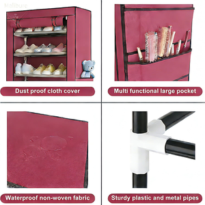 New Fabric Shoe <b>Rack</b> Dust Proof Removable Shoe <b>Rack</b> Space Saving Multi Layer Height Enhancedshoe Storage <b>Rack</b> - Product Image 2