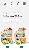 Grande Villa de Luxe à Trois Niveaux en Bois Massif pour Enfants, Maison de Jeu de Simulation DIY, Maison de Poupée pour Jeu de Rôle