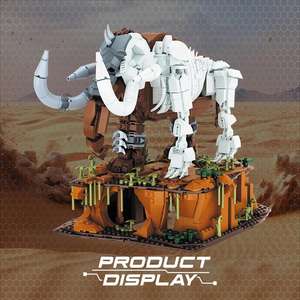 MOC Período Glaciar: Mamut Semiesqueleto, Bloques de Construcción, Adorno de Escritorio, Exquisitos Adornos, Rompecabezas de Ladrillos, Juguete DIY 31001 - Product Image 4