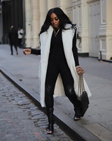 KY Long manteau de fourrure veste de fourrure gilet sans manches veste Logo personnalisé pour les femmes