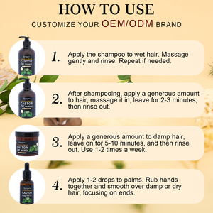 Shampoo all'Olio di Ricino Nero Giamaicano Biologico con Etichetta Privata, Balsamo Senza Risciacquo per Saloni di Bellezza, Cura dei Capelli Ricci - Product Image 5