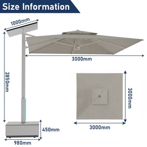 Parasol sur mesure avec refroidissement par air, lumières LED, roues, batterie solaire, pour sites sportifs, parasol cantilever commercial - Product Image 5