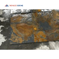 Carreaux d'ardoise naturelle Pavé rouillé Carreaux d'ardoise multicolores pour l'aménagement paysager à prix compétitif Pavés d'ardoise pour patio