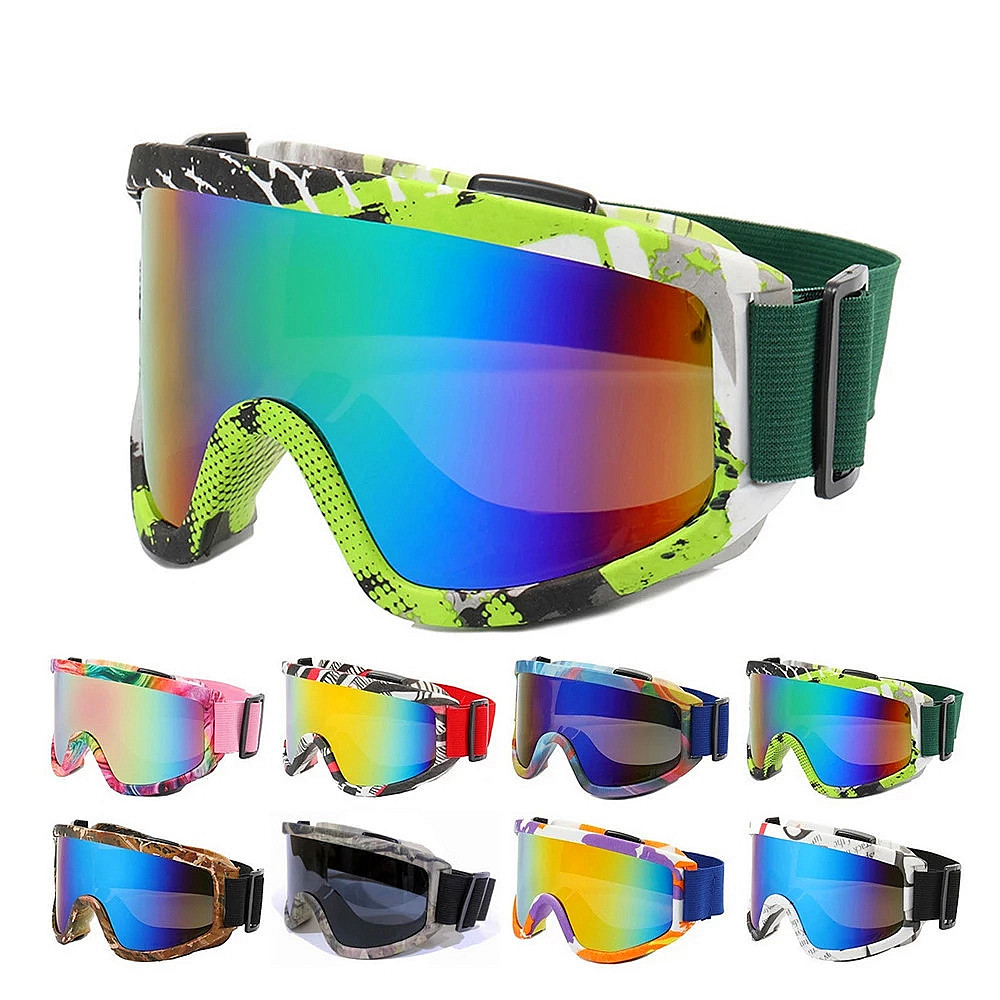 Custom Logo Hot Selling Windproof Winter Snow Ski Sports Sunglasses Anti-fog UV Protection Skiing Goggles Men Women