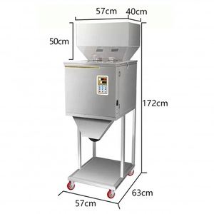 Machine de pesage et de remplissage de petits sachets pour épices, noix, céréales, poudres sèches et sel, avec double trémie doseuse, machine d'emballage et moteur principal - Product Image 3
