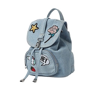 Vente directe d'usine mode voyage mini imperméable shopping voyage bleu sac à dos fille denim sac à dos - Product Image 2