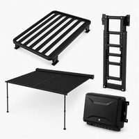 YYD OVERLAND - Barre de toit de voiture en alliage d'aluminium, auvent rigide, boîte de rangement, ensemble de camping tout-terrain 4 pièces pour JETOUR Traveler T2