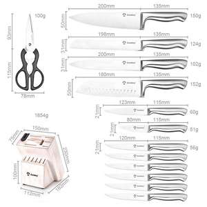 Juego de cuchillos de cocina de bloque de autoafilado de acero inoxidable de alto carbono de 14 piezas - Product Image 3
