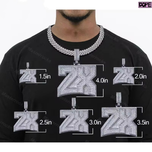 Colgante de hip hop Iced Out Kanji chino Fuente personalizada Plata de Ley 925 VVS Colgante de moissanita personalizado - Product Image 6