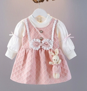 Vestido de Niña con Lazo Dulce para Primavera y Otoño, Estilo Princesa, Ropa de Manga Larga para Niñas - Product Image 3