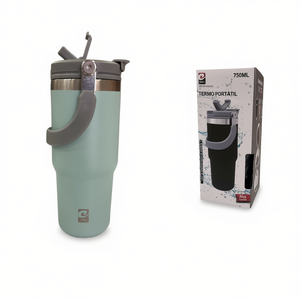 Gobelet isotherme Esp Car 750 ml en acier inoxydable, tasse de voyage portable avec poignée - Product Image 1