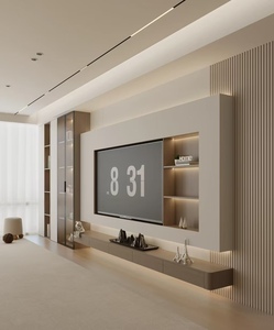 Mobile TV Moderno da Parete <span class=keywords><strong>in</strong></span> Legno con Illuminazione LED e Spazio di Archiviazione per <span class=keywords><strong>Soggiorno</strong></span>, Camera da Letto e Ufficio - Product Image 5