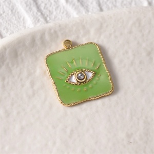 Dijes de Acero Inoxidable al por Mayor para la Fabricación de Joyería, Joyería Personalizada DIY, Dijes de Esmalte con Forma de Ojo, Corazón y Cuadrado - Product Image 2