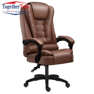 Chaise de bureau de direction moderne en acier inoxydable ergonomique à dossier haut avec massage, roulettes et accoudoirs, chaise de massage électrique - Product Image 6