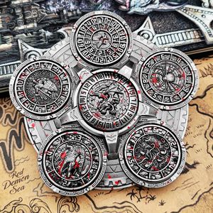 Nuevo Juego de Dados Metálicos de Lujo con Dial Giratorio 7 en <span class=keywords><strong>1</strong></span>, Color Verde Ilusión, de Alta Calidad para Juegos de Mesa D&D - Product Image 3