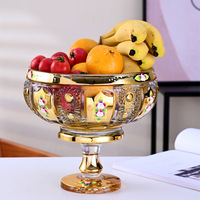 Boheems Europa Amerika Licht Luxe Vintage Emaille Bloem Kristalglas Fruitschaal Schaal Vaas Snoepvaas Gedroogd fruit Snackdoos