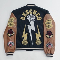 Blouson Bomber Homme Personnalisé de Qualité Supérieure avec Broderie Chenille sur les Manches, Style Baseball et Universitaire
