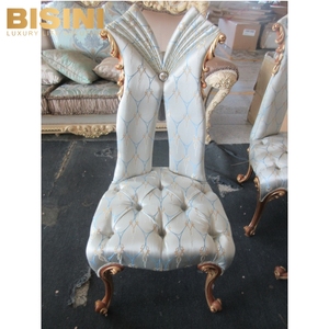 Nouvelle arrivée <span class=keywords><strong>Chaise</strong></span> <span class=keywords><strong>de</strong></span> salle à manger sans accoudoirs en bois sculpté Villa <span class=keywords><strong>de</strong></span> style français Fauteuil <span class=keywords><strong>de</strong></span> salle à manger en tissu bleu artisanal exquis <span class=keywords><strong>Chaise</strong></span> d'appoint - Product Image 2