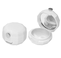 Boîtes vides en plastique ABS de grande capacité, multi-faces, portables, pour emballages cosmétiques, avec pinceau pour baume à lèvres, miroir, blush et masque pour les lèvres