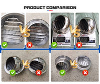 Grille d'aération extérieure moderne personnalisable en acier inoxydable 304, 180 mm, ronde, avec installation facile