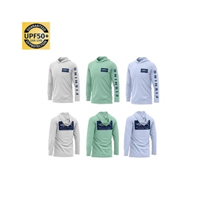 เสื้อฮู้ดดี้ตกปลาแขนยาวพิมพ์โลโก้ได้ แห้งเร็ว ป้องกันรังสียูวี UPF 50 ผลิตจากโพลีเอสเตอร์ทนทาน สำหรับผู้ชาย - Product Image 1