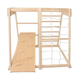 Kinderen Baby Gym Indoor Speeltuin Glijbanen Net Kid Klim Houten Schommel Touw Klimrek Spielplatz Oefenapparatuur