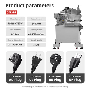 <span class=keywords><strong>Cortadora</strong></span> de Carne Eléctrica Totalmente Automática de 320/360 mm 13/14 Pulgadas Máquina Industrial para Rebanar Carne Congelada de Acero Inoxidable con Certificación CE - Product Image 6