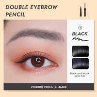Crayon à sourcils double embout triangulaire de qualité supérieure, pointe fine biseautée, longue tenue, waterproof, pour le stylisme des sourcils