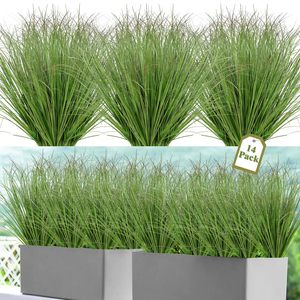 Hierba de Trigo Artificial Resistente a los Rayos UV, Ramas Artificiales con Tallos Verdes para Decoración de Jardín, Ventanas, Oficina, Interiores y Exteriores - Product Image 1