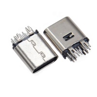 Connecteur femelle à 14 broches de type C à courant élevé Connecteur USB à montage vertical DIP à quatre pattes en forme de harpon