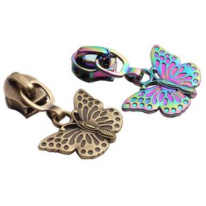 לוגו פרפר בעבודת יד בגד רוכסן למשוך רוכסן מתכת רוכסן עבור ספורט סגסוגת אבץ יוקרה - Product Image 2