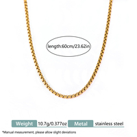 Chaîne à perles rondes simples en acier inoxydable 304 plaqué or 18 carats PVD, composants de bijoux DIY, vente en gros d'usine
