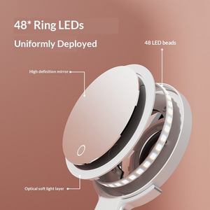 <span class=keywords><strong>Miroir</strong></span> de maquillage portable avec écran tactile à intensité variable, <span class=keywords><strong>miroir</strong></span> de voyage à main, luminosité réglable, <span class=keywords><strong>miroir</strong></span> <span class=keywords><strong>grossissant</strong></span> avec éclairage - Product Image 3