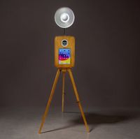 Photomaton en bois rustique avec trépied pliable, Wi-Fi intégré pour mariages et événements