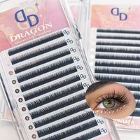 Extensions de cils coréens personnalisés en velours de soie pour Fluffy 0.15 J Volume Lash Matte Dark Black Cashmere PBT