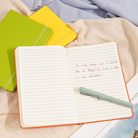 Cahier promotionnel en cuir Pu de broderie vintage en gros B5 avec porte-stylo