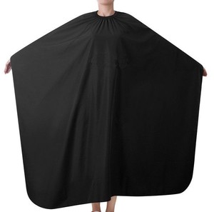 Capa de Peluquería de Poliéster con Logotipo Personalizado, Delantal de Barbero Negro con Broches, Capas para Peluqueros - Product Image 1