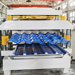 더블 레이어 롤 성형 기계 롤포머 금속 루핑 골판지 강판 벽 패널 타일 만들기 기계 - Product Image 5