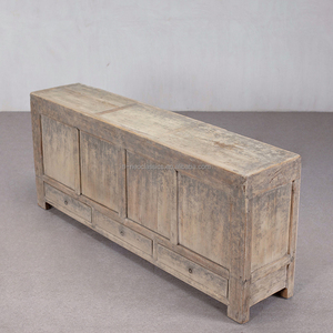 Mobile Artigianale <span class=keywords><strong>in</strong></span> <span class=keywords><strong>Legno</strong></span> Massello con Tre Cassetti e Due Ante, Stile Antico di Lusso, Rustico, Ecologico e Durevole per Soggiorno - Product Image 2