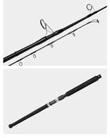 Canne à pêche à la traîne en carbone robuste à poignée EVA, pour gros gibier, pêche en haute mer, avec guides à rouleaux pour marlin géant et thon