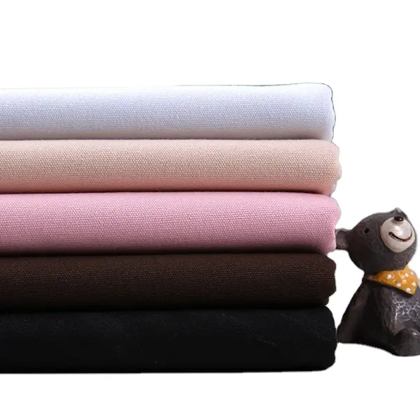 Shaoxing Textiel Groothandel 8 Oz 10 Oz Plain Geweven Gewaxt Canvas Katoenen Doek Waterdichte Stof Voor Canvas Weekender Tas